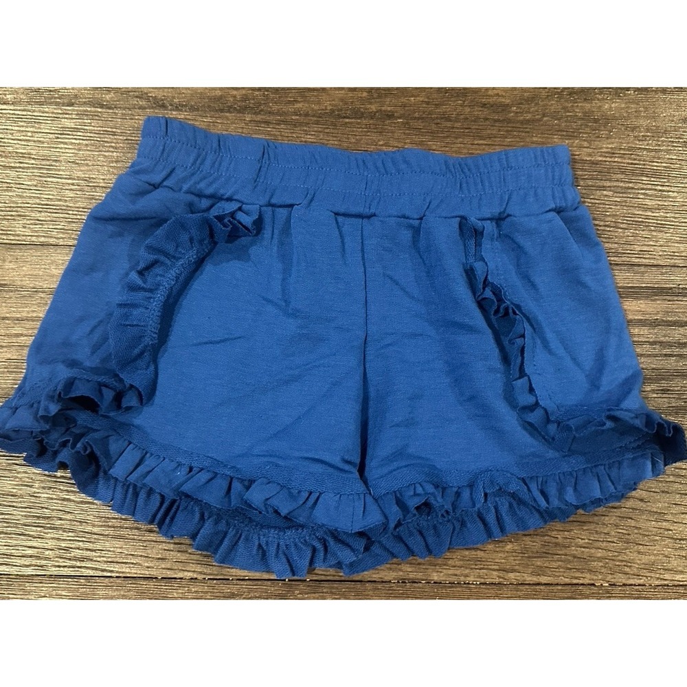 Freeloader Girl's Size 5 blue ruffle shorts Made in USA NWT